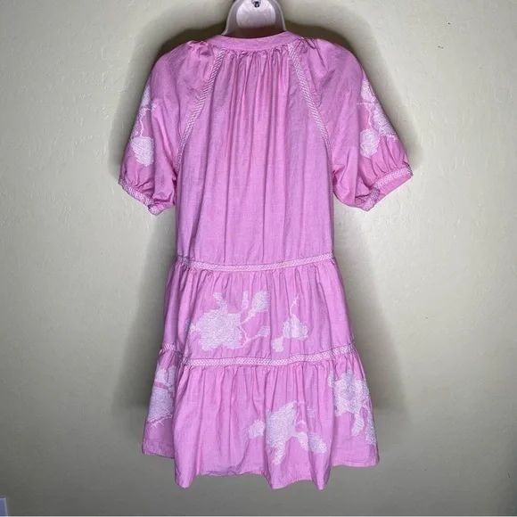 Rose and Rose Snaresbrook Pink Embroidered Floral Tunic Tassels Dress Size S - Picture 11 of 16